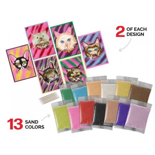 ArtiSands™ Color With Sand - Cat Portraits, Makes 12